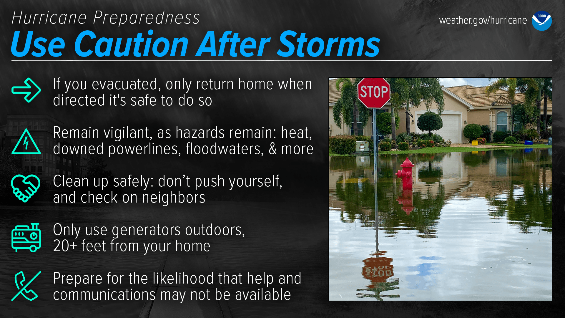6 - Use caution after storms