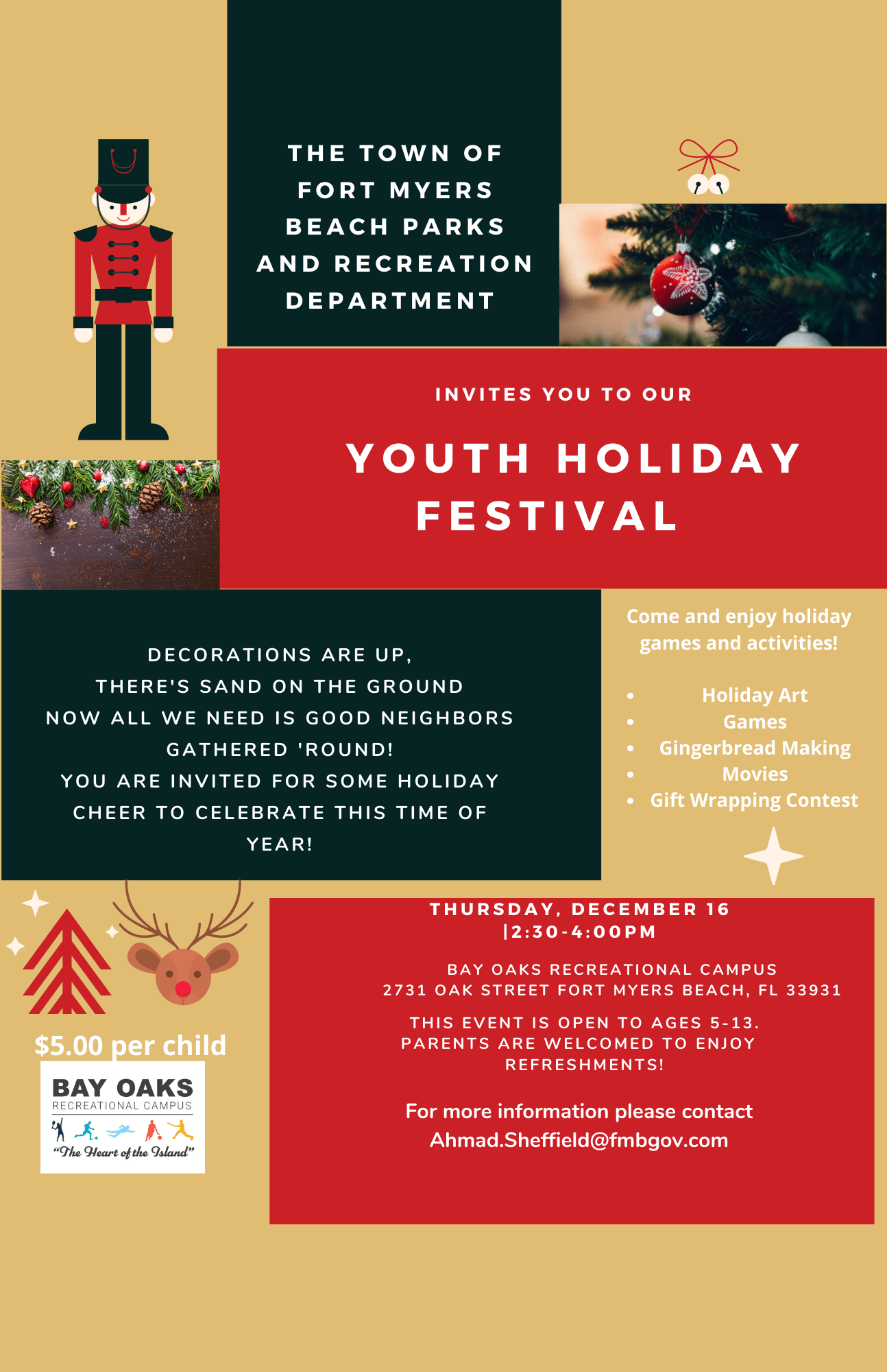 youth holiday festival bay oaks
