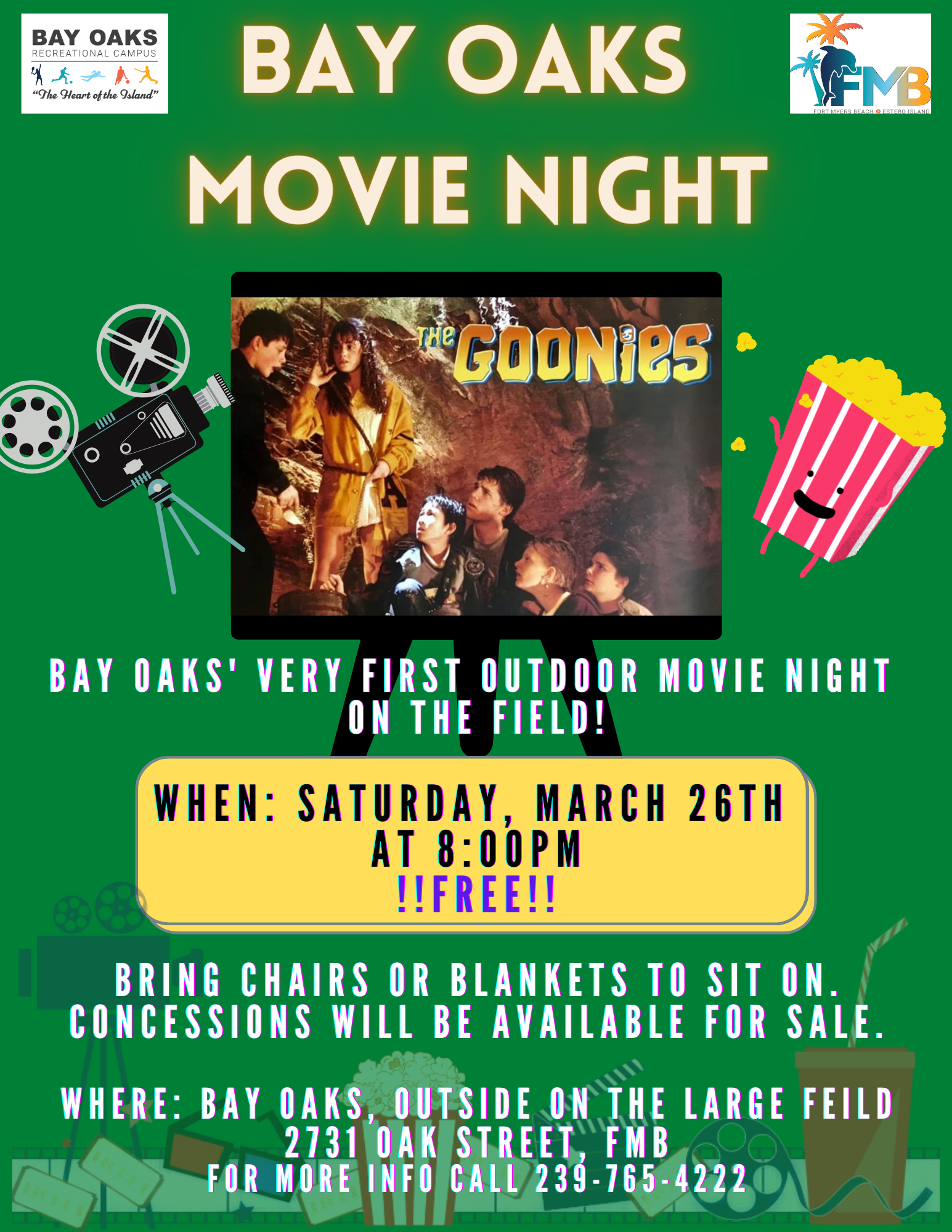 March 22 Bay Oaks Movie Night Flyer 